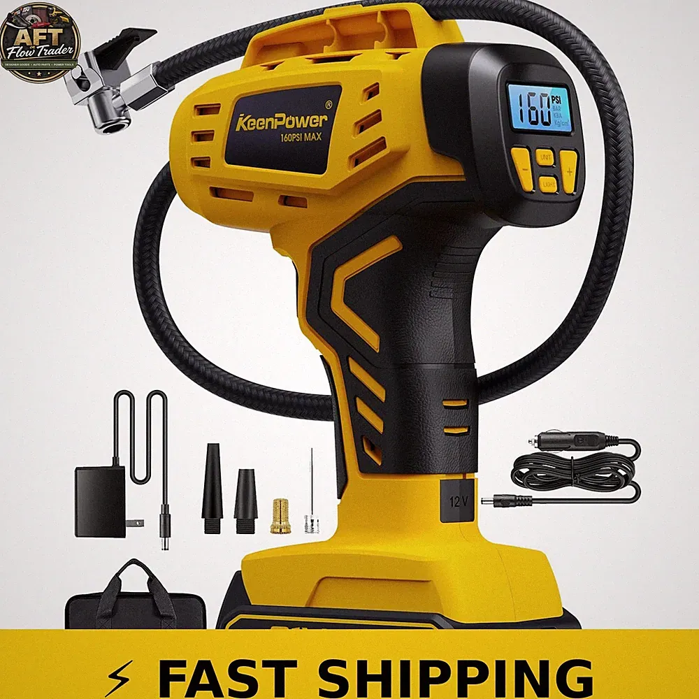 KeenPower Portable Tire Inflator - 21V Rechargeable 160PSI Air Compressor